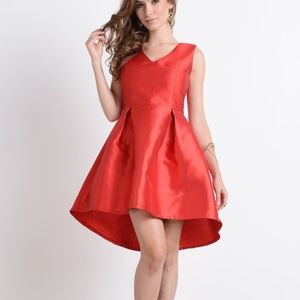 HESPERUS / V-neck High-Low Mini Dress